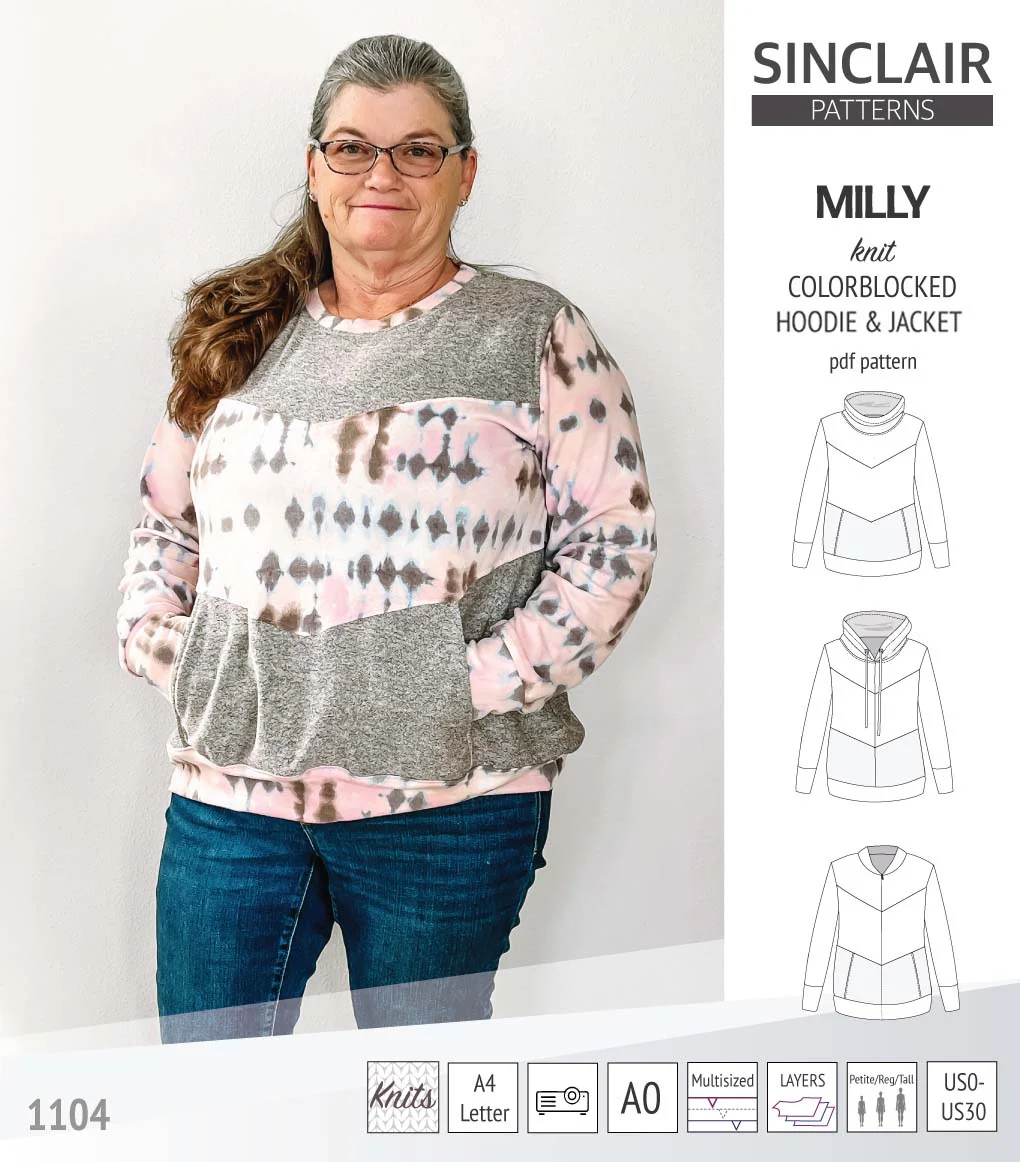 Milly colorblocked hoodie and zip up jacket (PDF) - Image 74