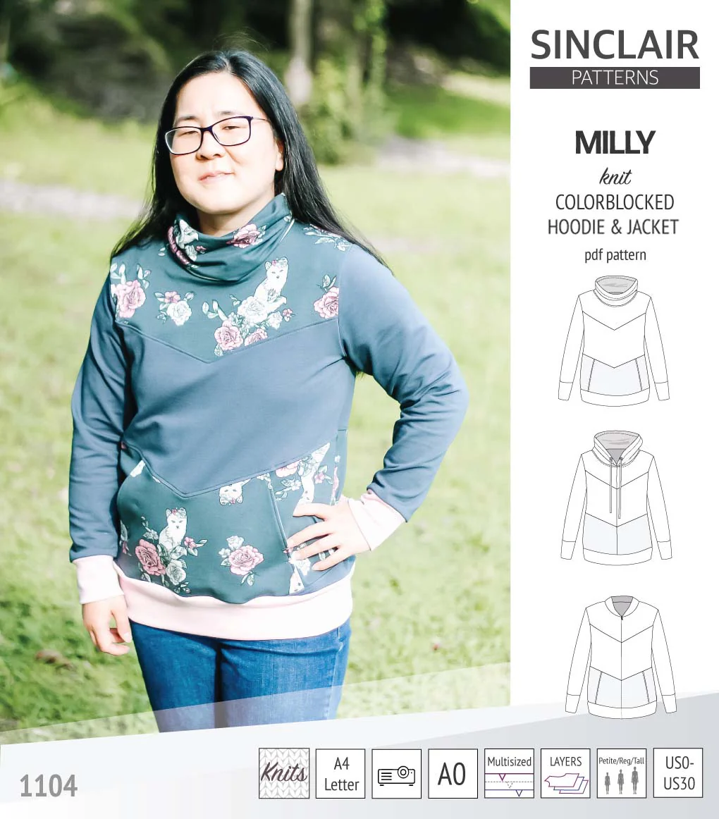 Milly colorblocked hoodie and zip up jacket (PDF) - Image 76