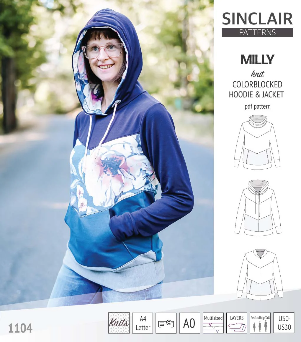 Milly colorblocked hoodie and zip up jacket (PDF) - Image 9