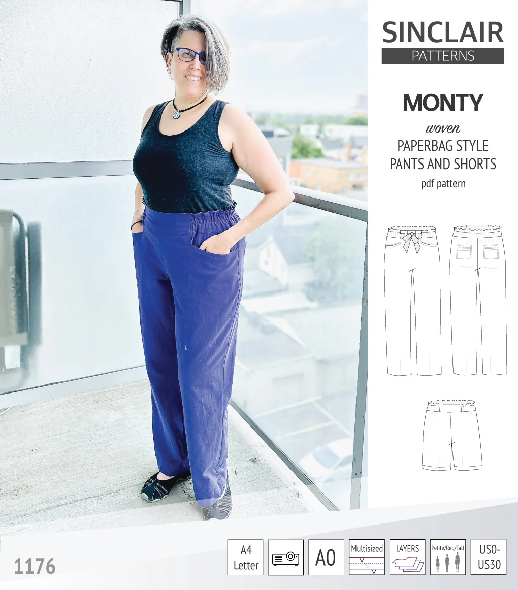 Monty paperbag style woven pants and shorts with ties (PDF) - Image 23