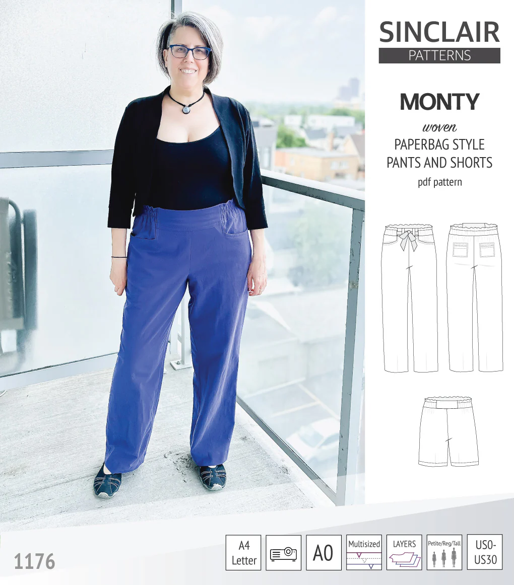 Monty paperbag style woven pants and shorts with ties (PDF) - Image 24