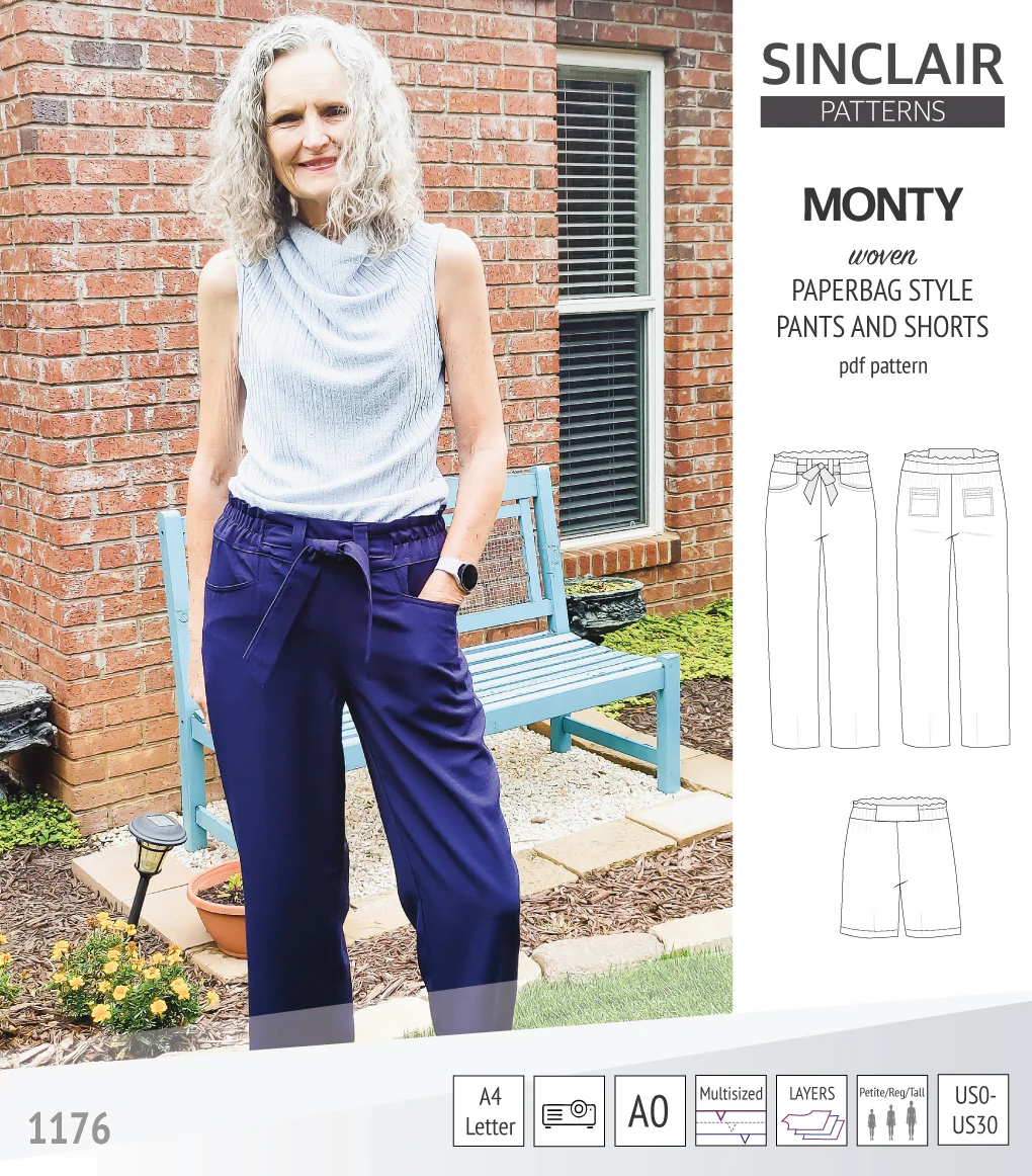 Monty paperbag style woven pants and shorts with ties (PDF) - Image 26
