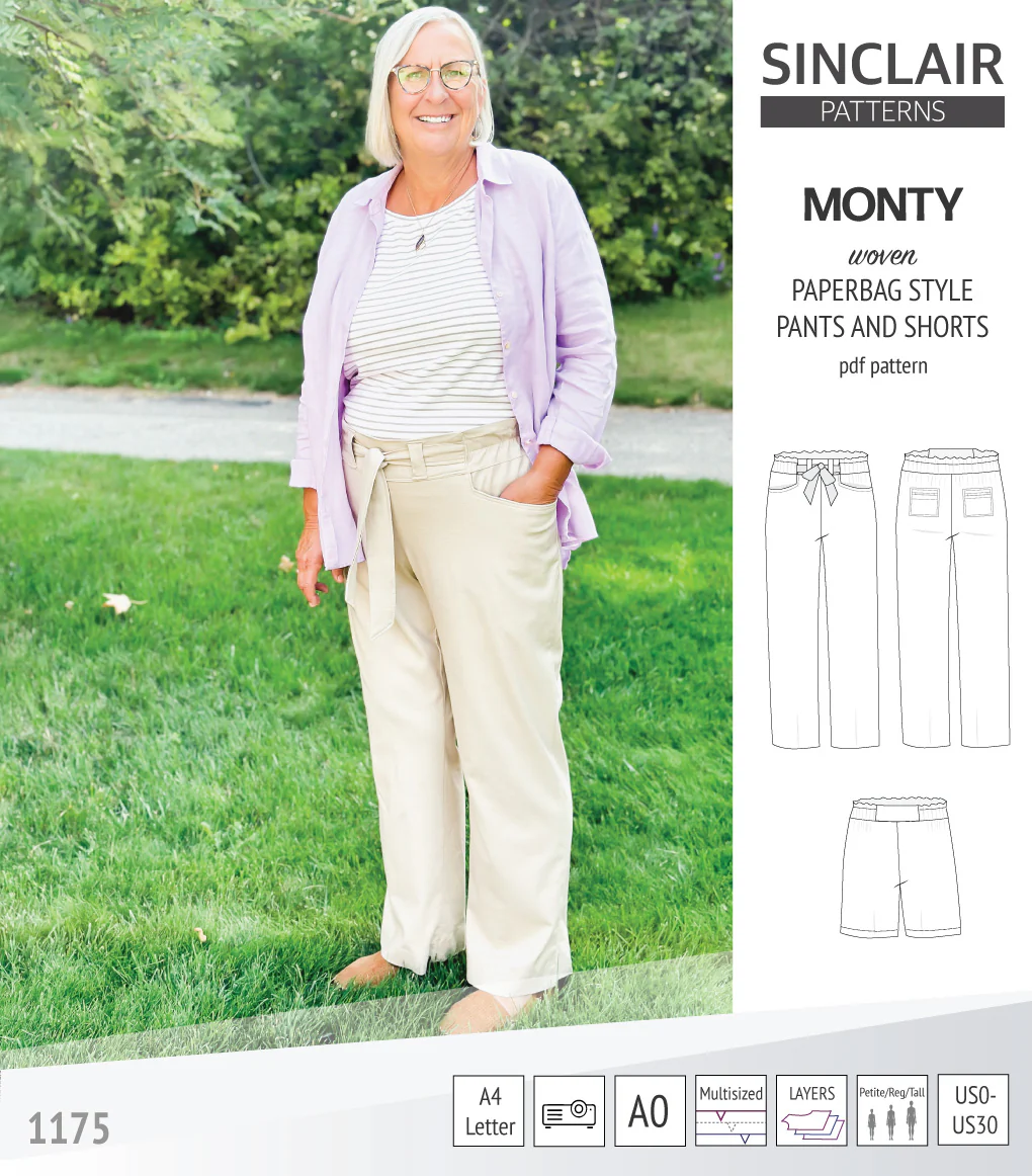 Monty paperbag style woven pants and shorts with ties (PDF) - Image 27