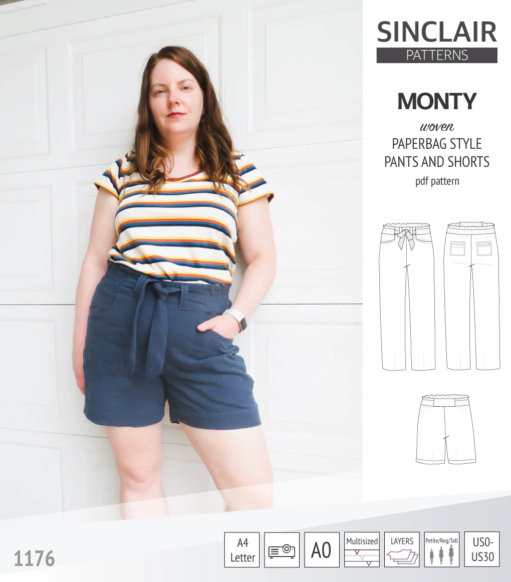 Monty paperbag style woven pants and shorts with ties (PDF) - Image 37