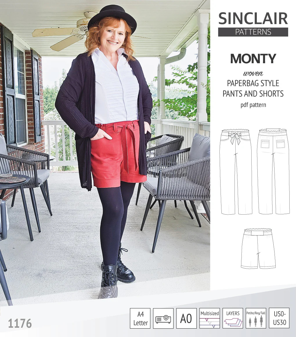 Monty paperbag style woven pants and shorts with ties (PDF) - Image 39