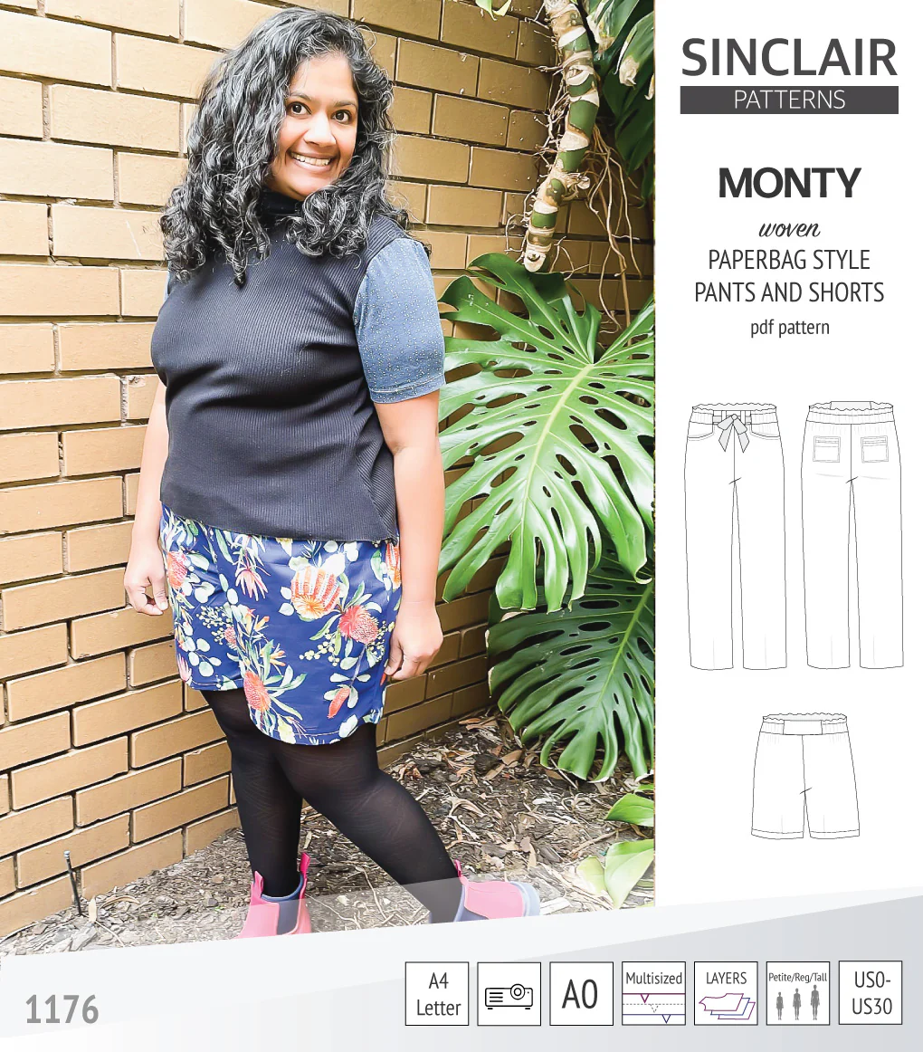 Monty paperbag style woven pants and shorts with ties (PDF) - Image 40