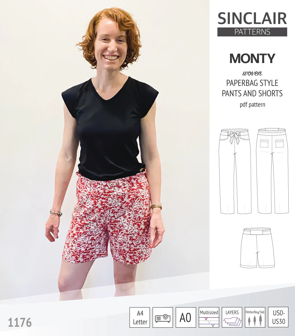Monty paperbag style woven pants and shorts with ties (PDF) - Image 42