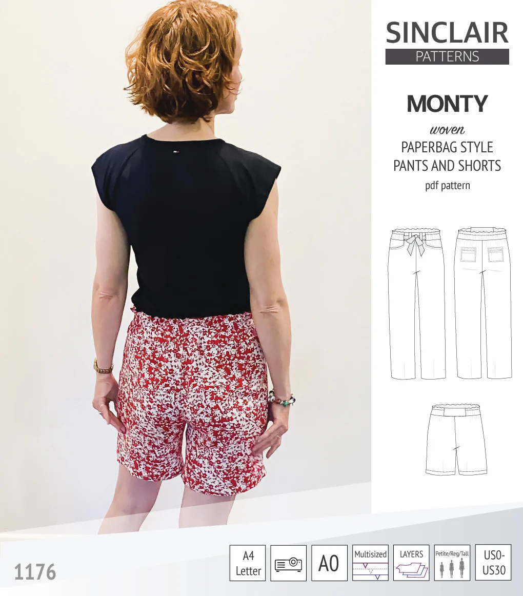 Monty paperbag style woven pants and shorts with ties (PDF) - Image 43