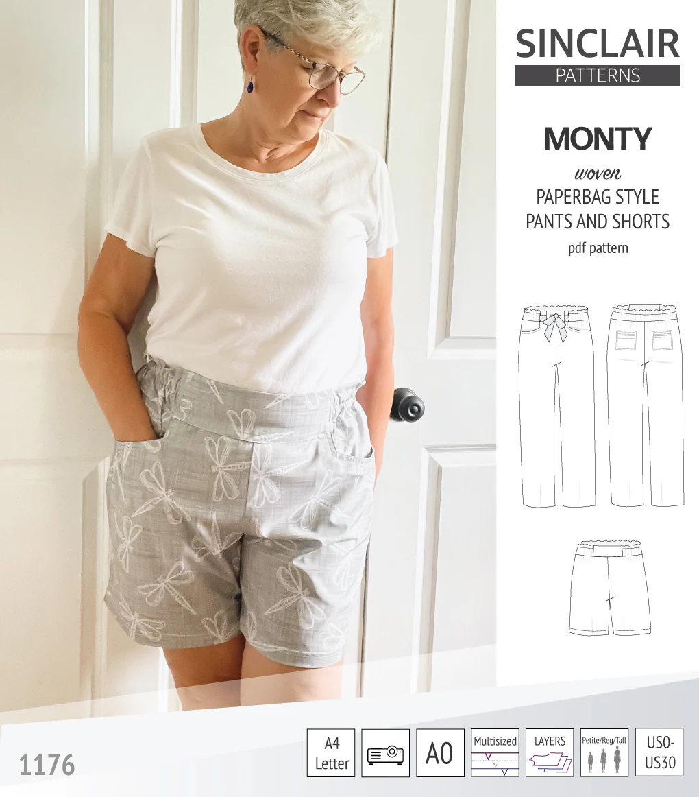 Monty paperbag style woven pants and shorts with ties (PDF) - Image 46