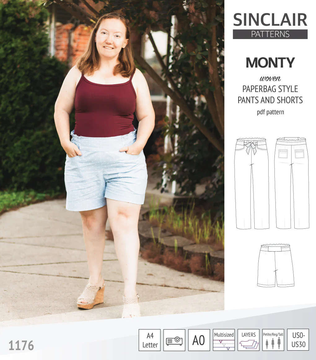 Monty paperbag style woven pants and shorts with ties (PDF) - Image 47