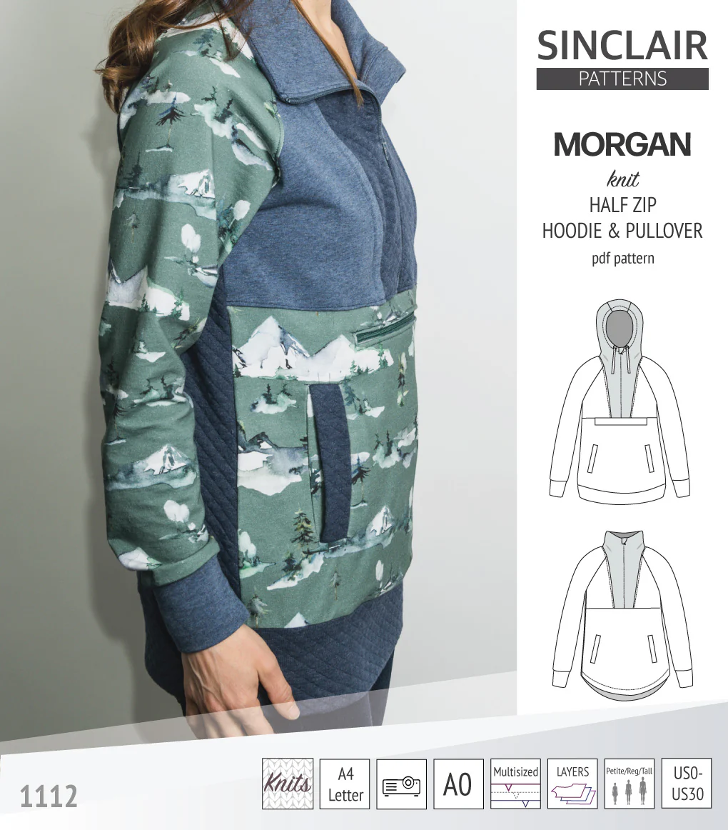 Morgan half zip pullover and hoodie (PDF) - Image 3