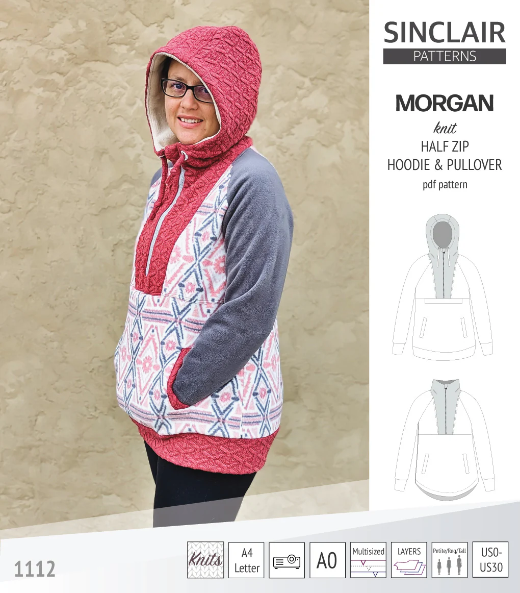 Morgan half zip pullover and hoodie (PDF) - Image 9