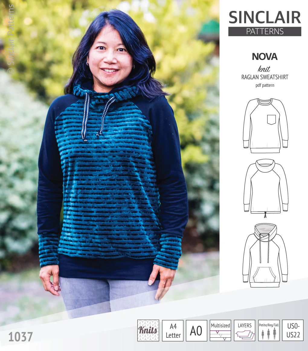 Nova knit raglan sweatshirt for women (PDF) - Image 10