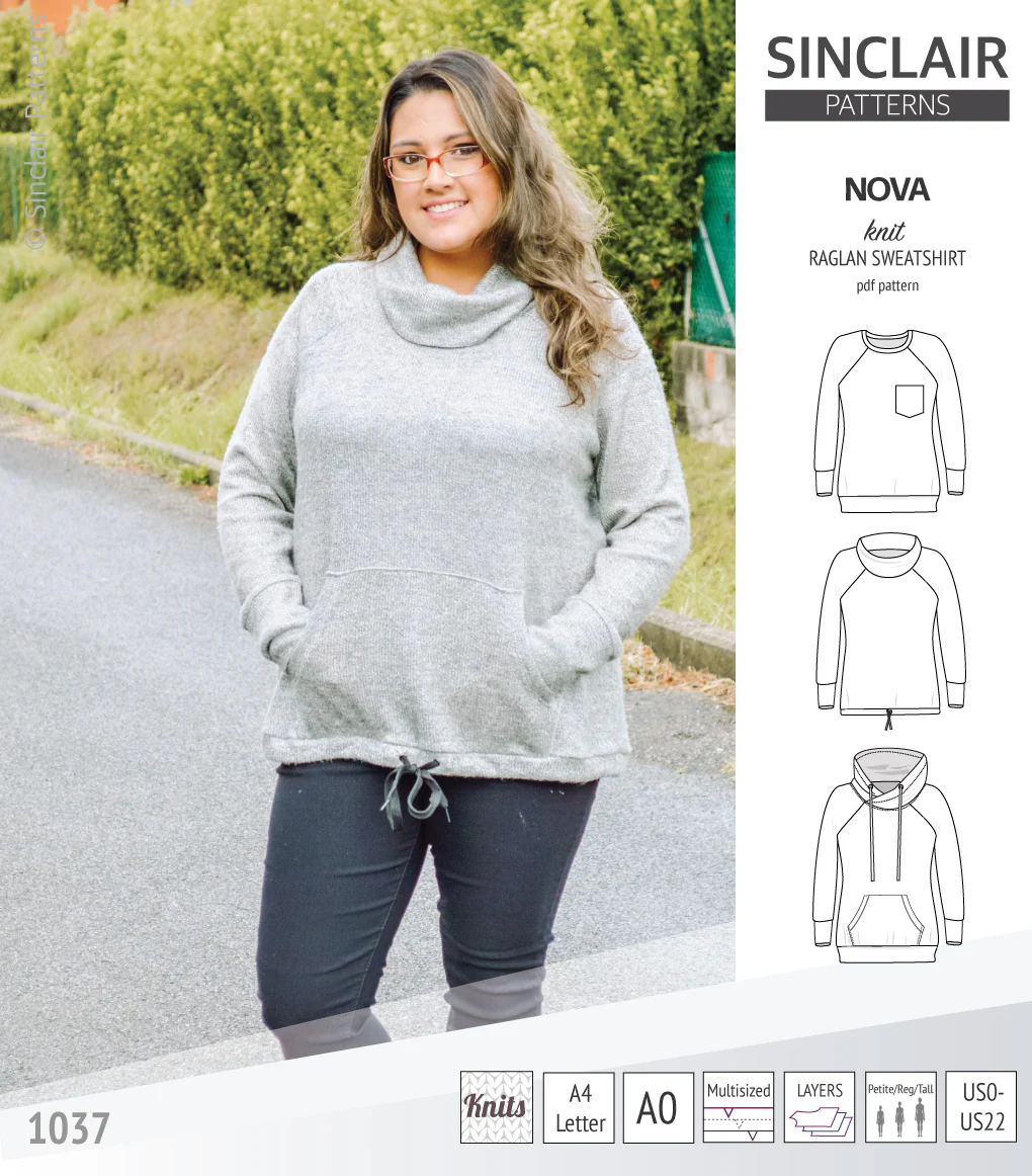 Nova knit raglan sweatshirt for women (PDF) - Image 11