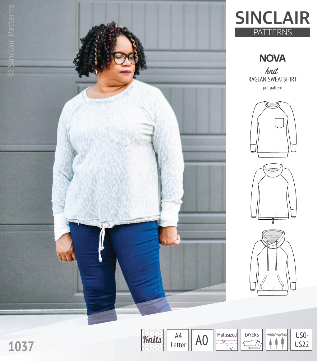 Nova knit raglan sweatshirt for women (PDF) - Image 12