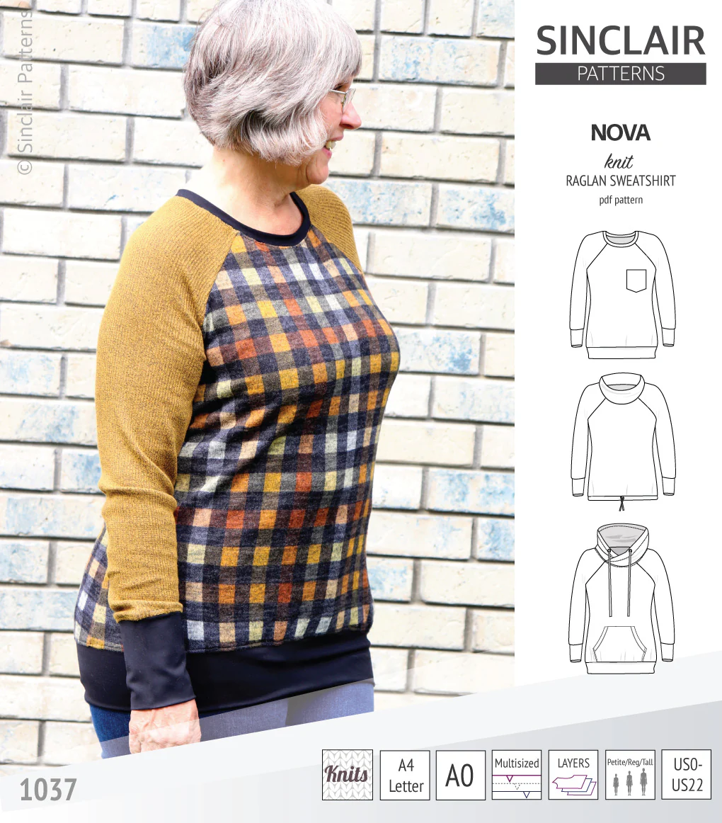 Nova knit raglan sweatshirt for women (PDF) - Image 14