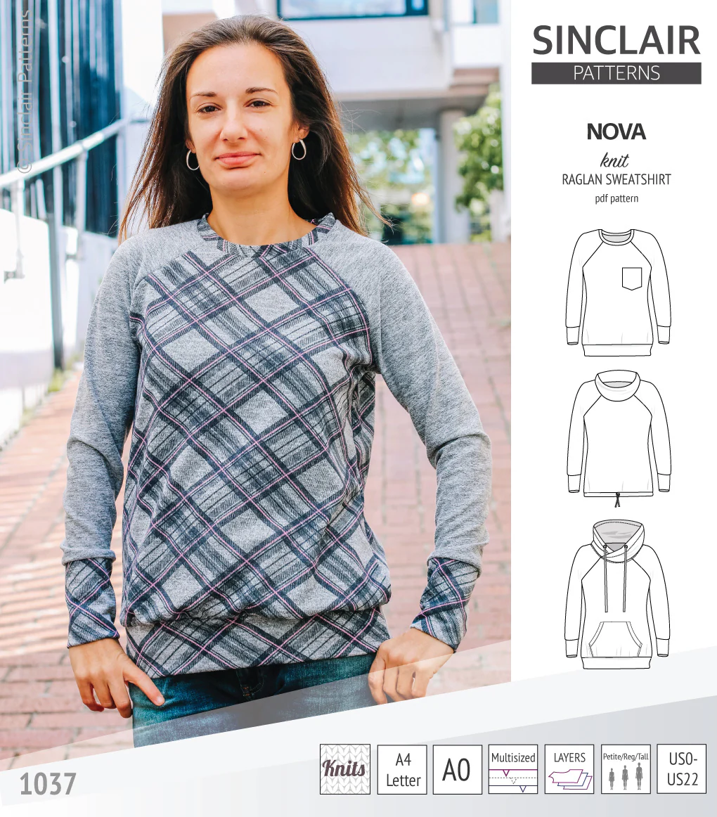 Nova knit raglan sweatshirt for women (PDF) - Image 15