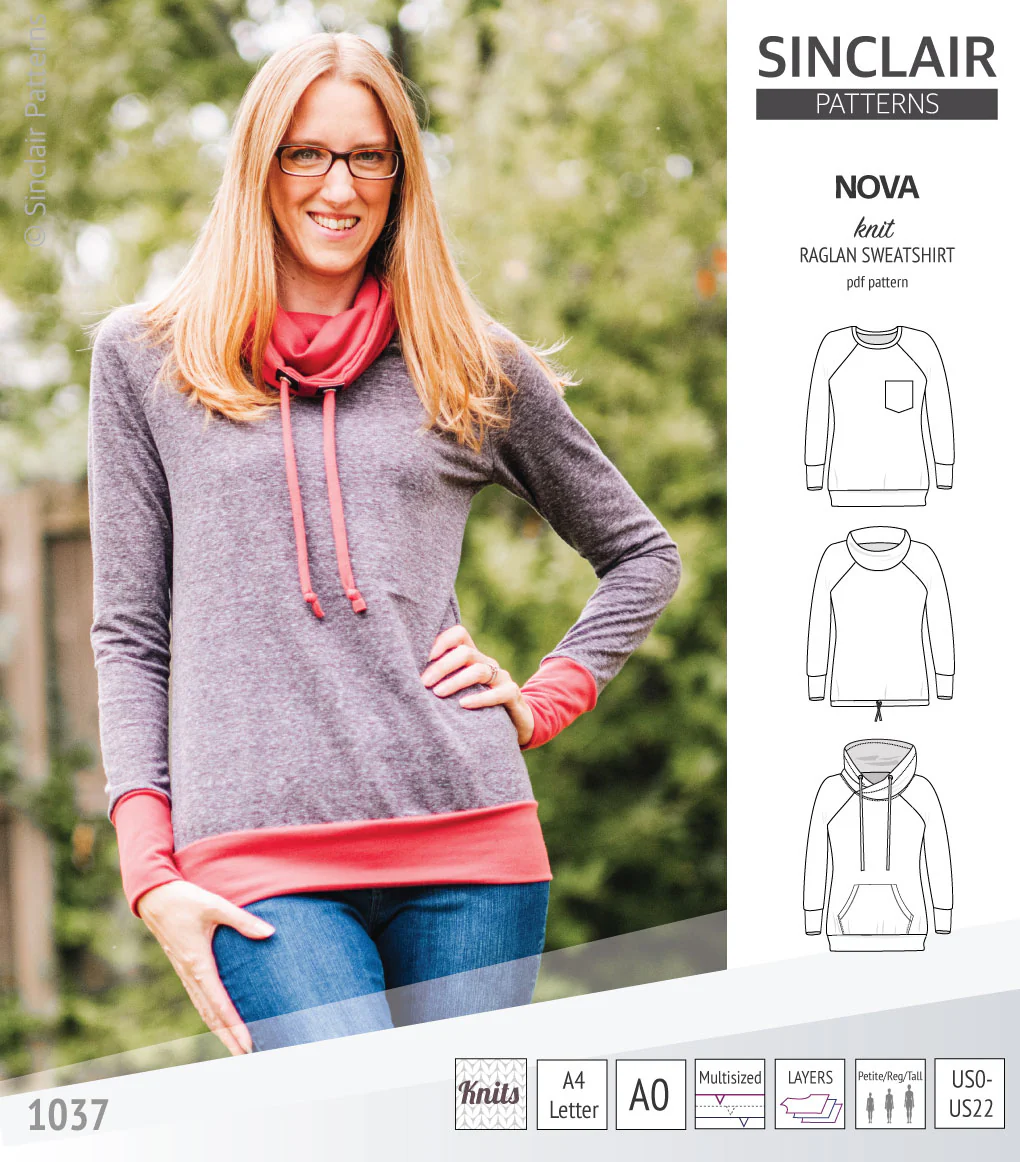 Nova knit raglan sweatshirt for women (PDF) - Image 16