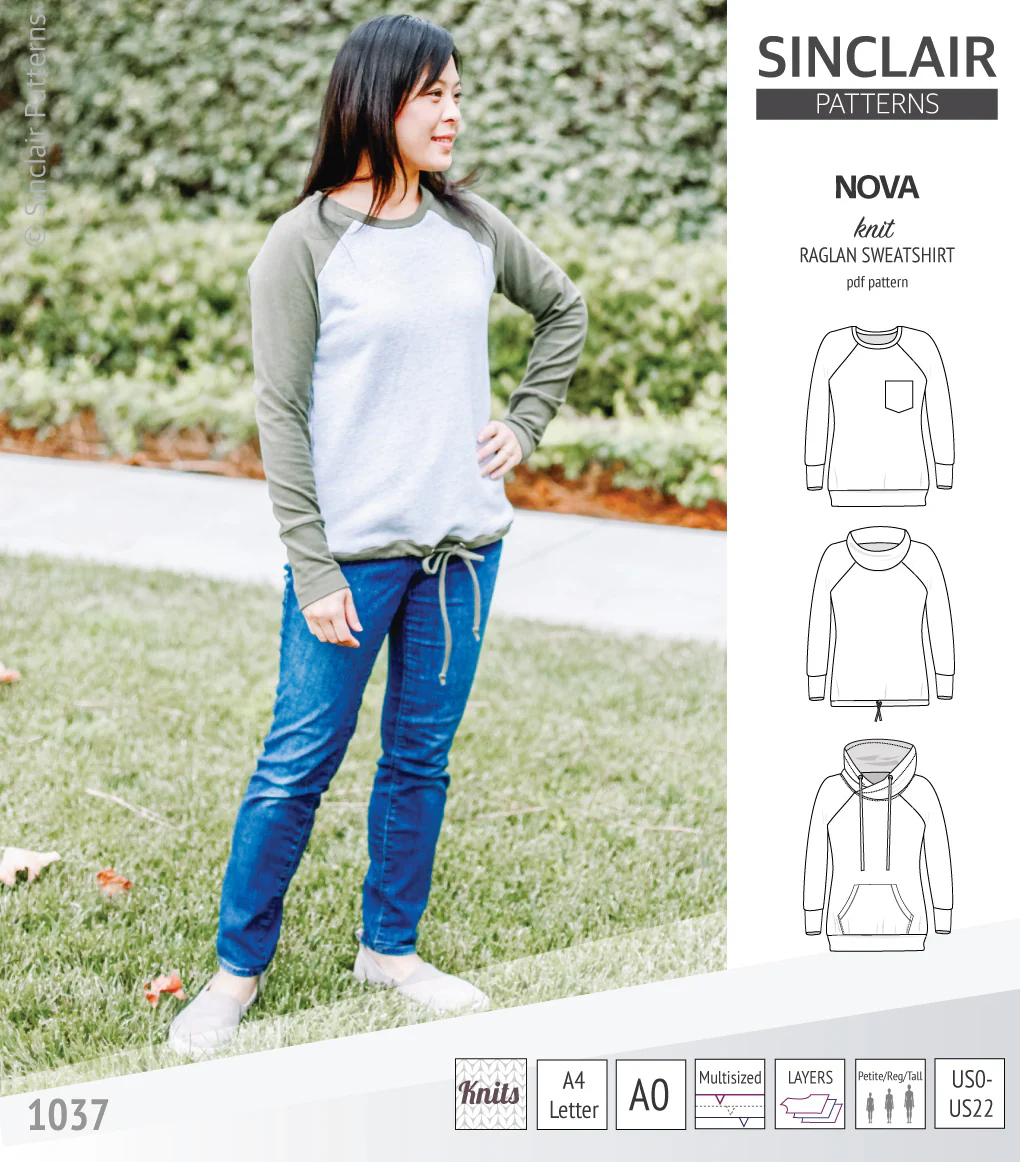 Nova knit raglan sweatshirt for women (PDF) - Image 17
