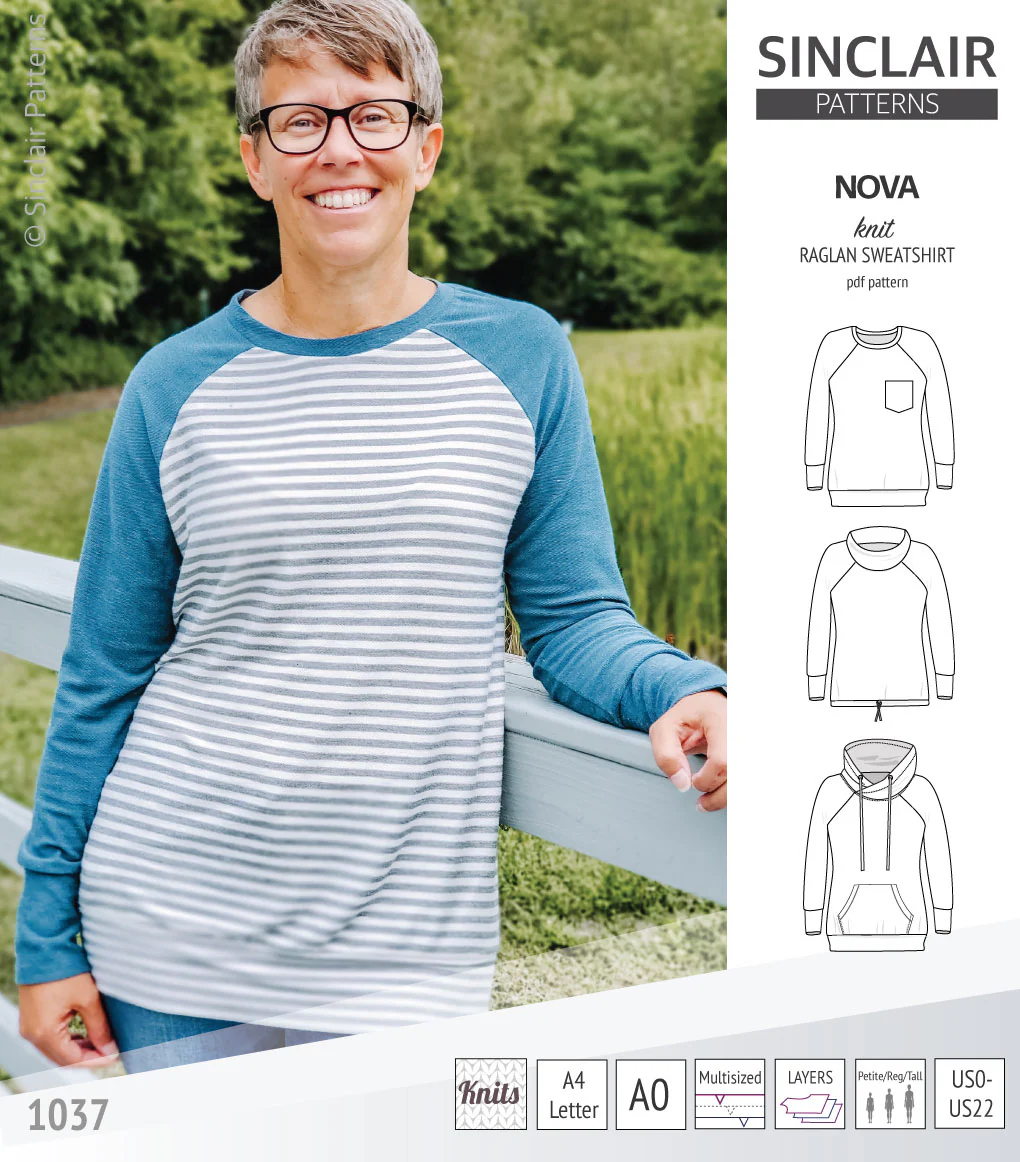 Nova knit raglan sweatshirt for women (PDF) - Image 19