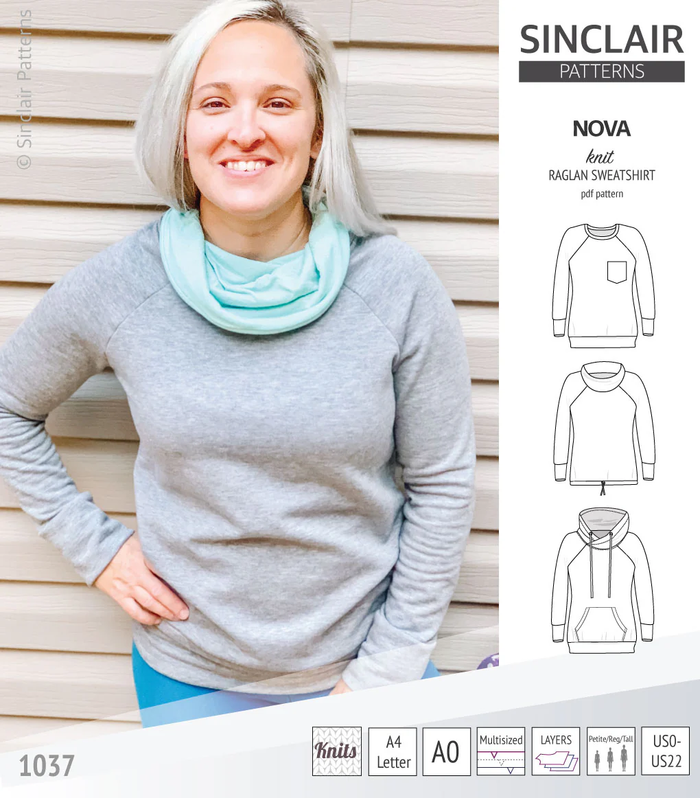 Nova knit raglan sweatshirt for women (PDF) - Image 20