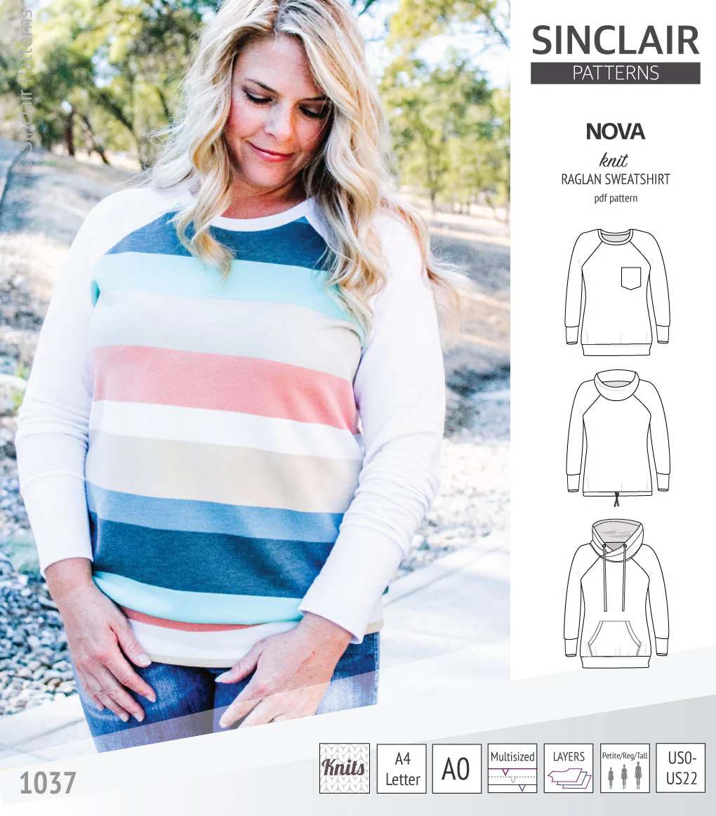 Nova knit raglan sweatshirt for women (PDF) - Image 21