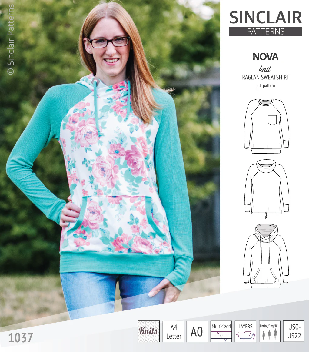 Nova knit raglan sweatshirt for women (PDF) - Image 22