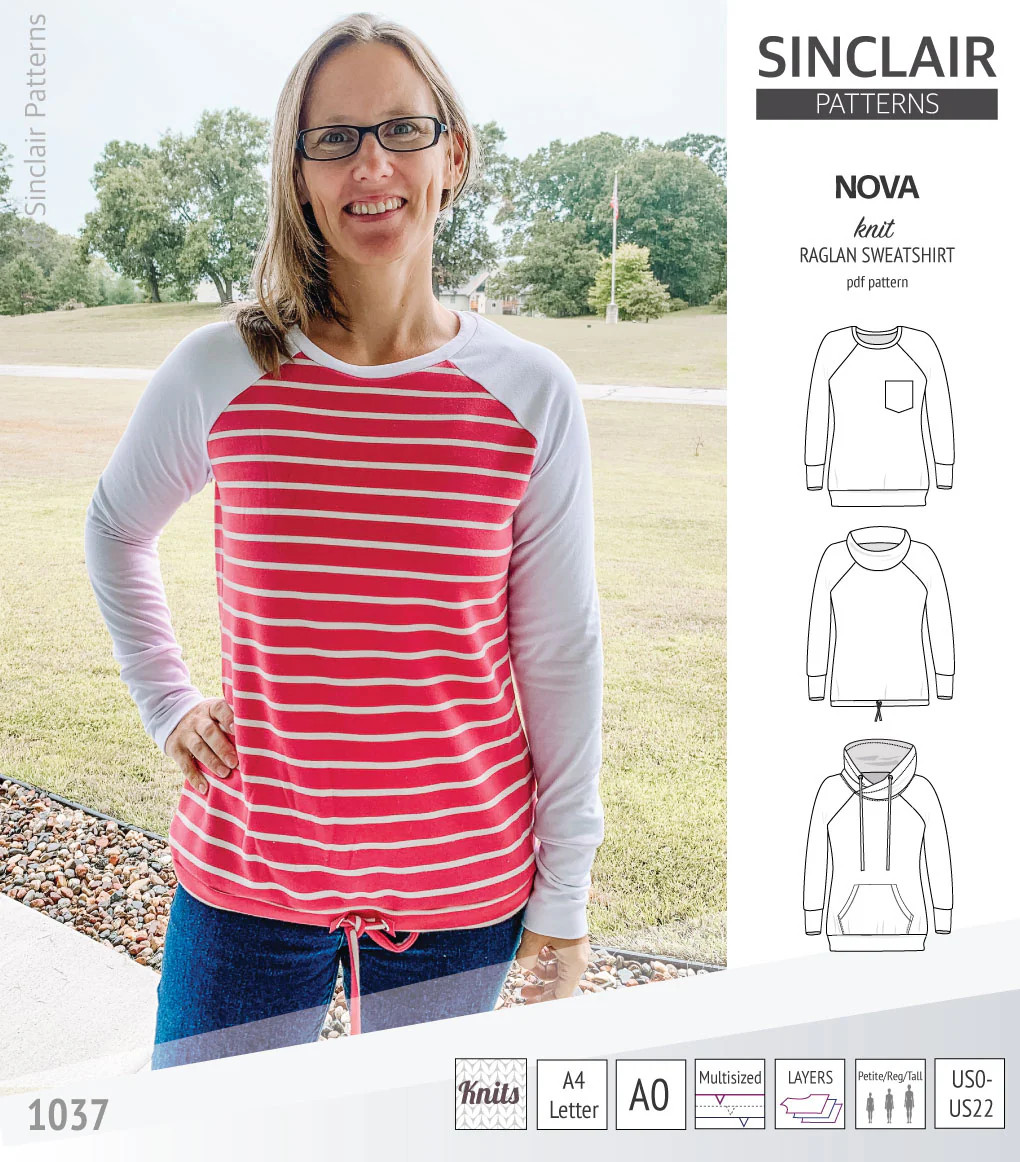 Nova knit raglan sweatshirt for women (PDF) - Image 25