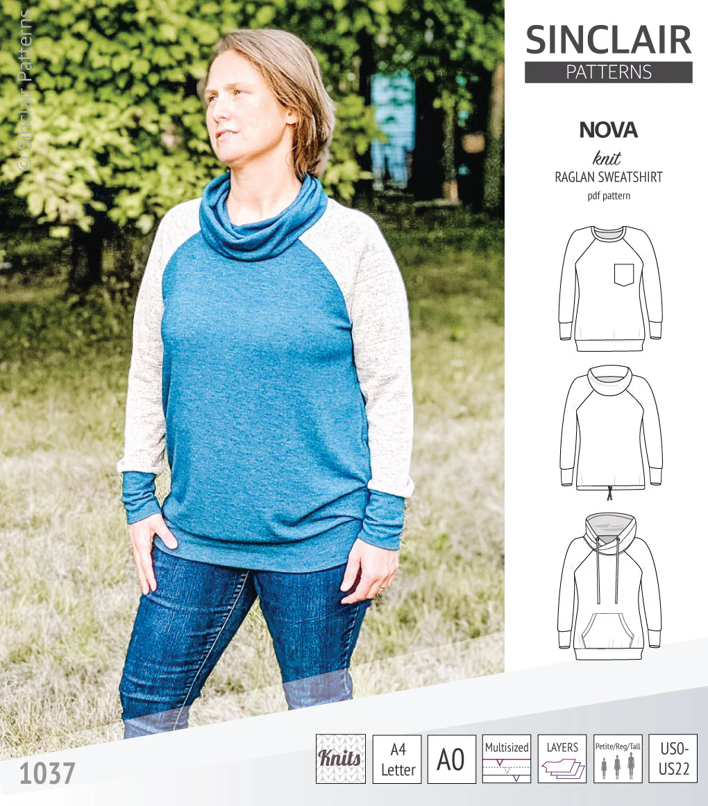 Nova knit raglan sweatshirt for women (PDF) - Image 26