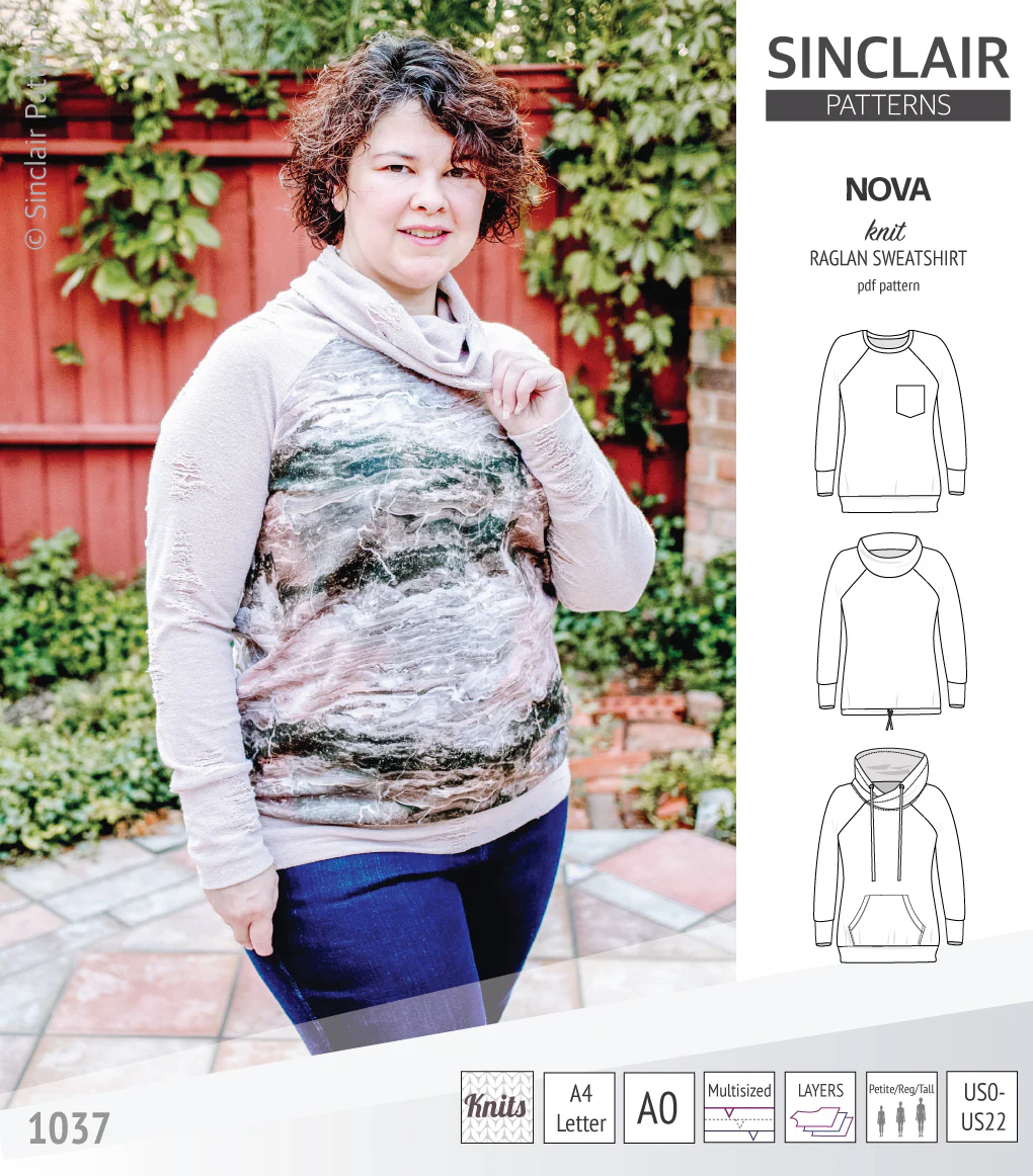 Nova knit raglan sweatshirt for women (PDF) - Image 27
