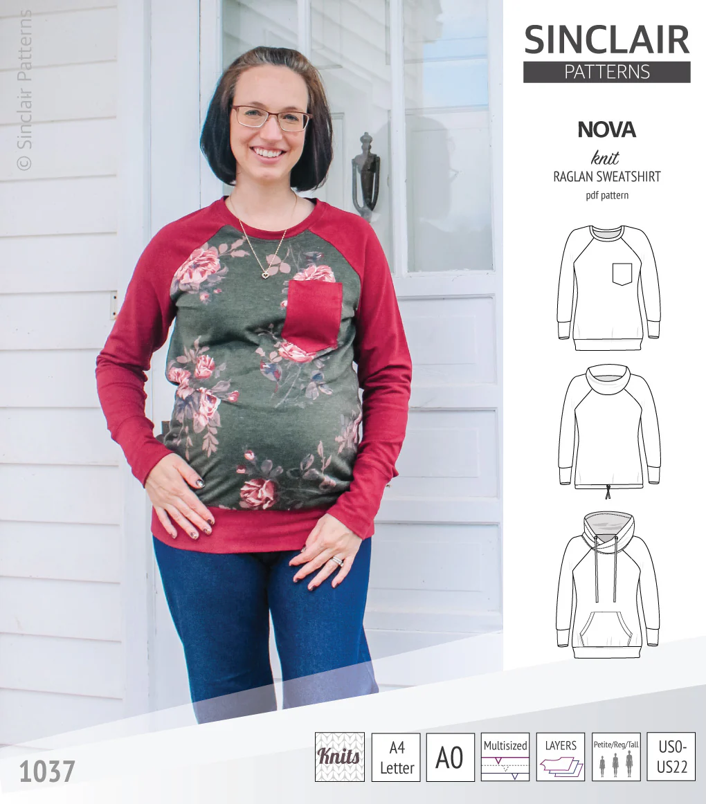 Nova knit raglan sweatshirt for women (PDF) - Image 28