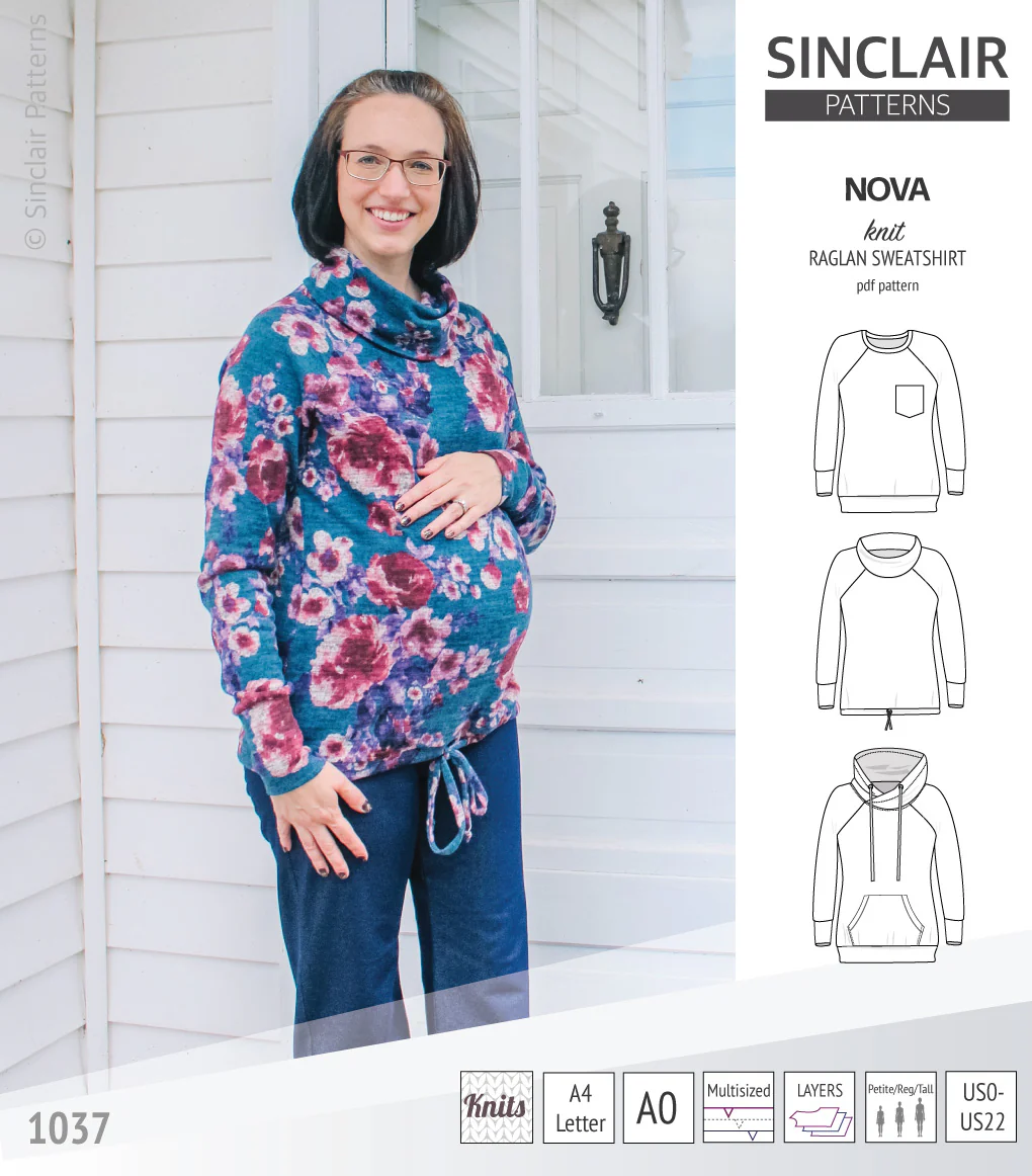 Nova knit raglan sweatshirt for women (PDF) - Image 29