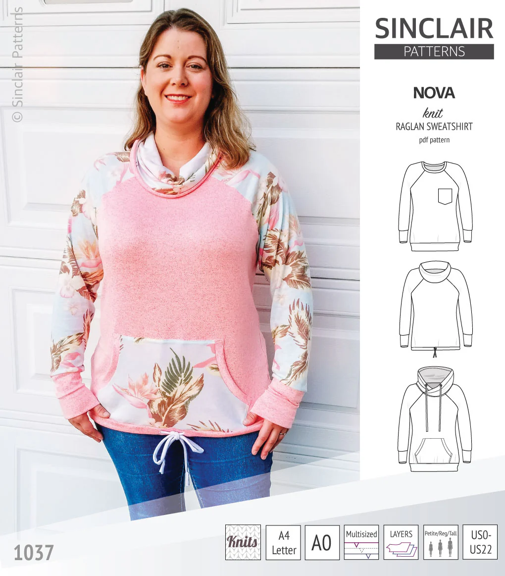 Nova knit raglan sweatshirt for women (PDF) - Image 30