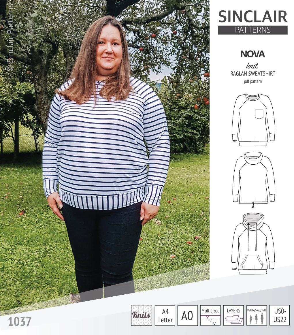 Nova knit raglan sweatshirt for women (PDF) - Image 31