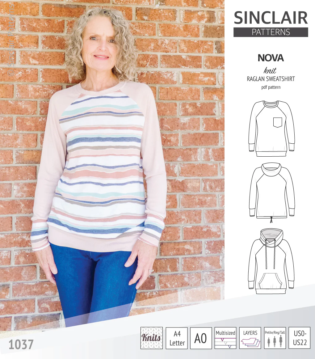 Nova knit raglan sweatshirt for women (PDF) - Image 32