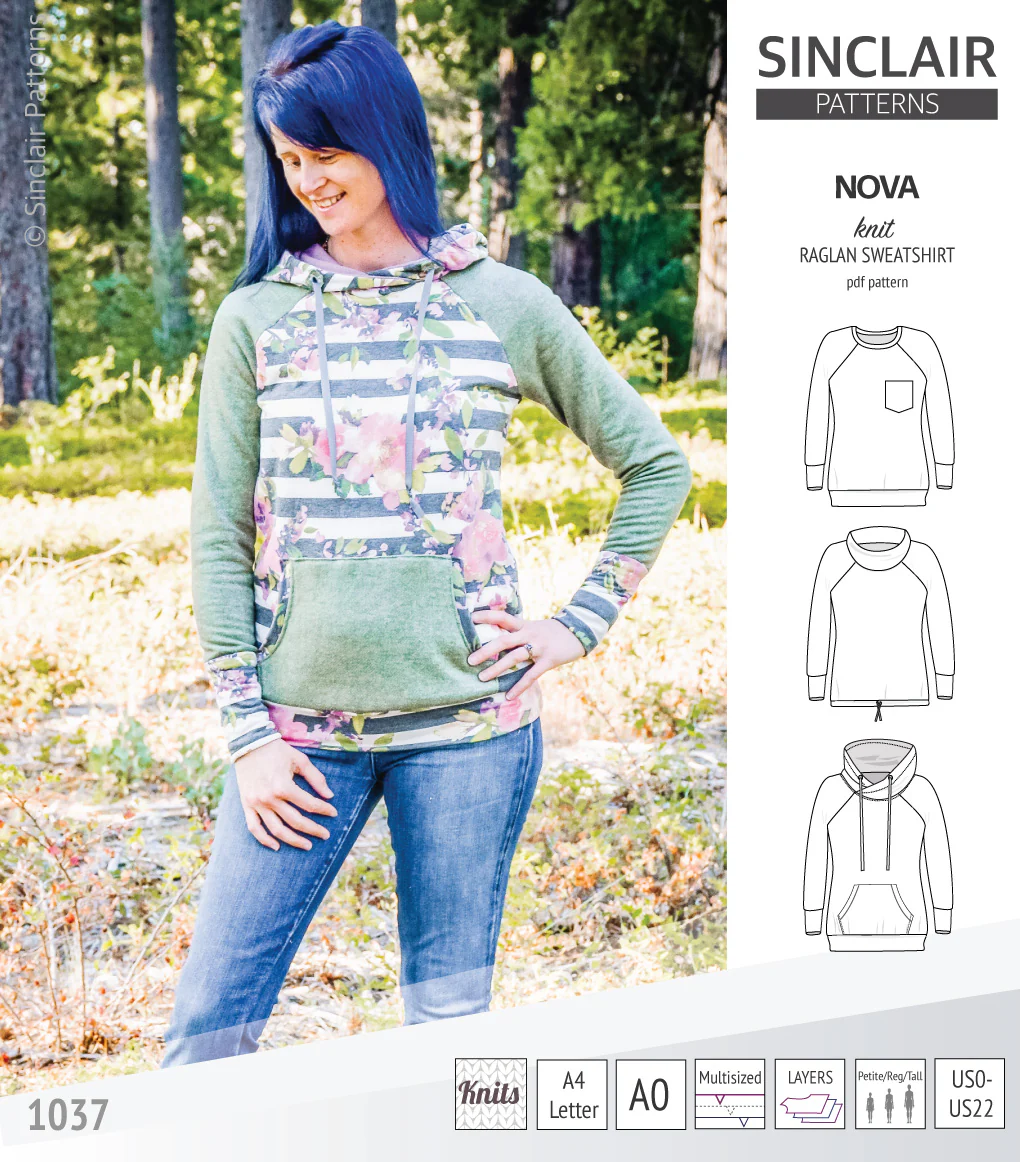 Nova knit raglan sweatshirt for women (PDF) - Image 35