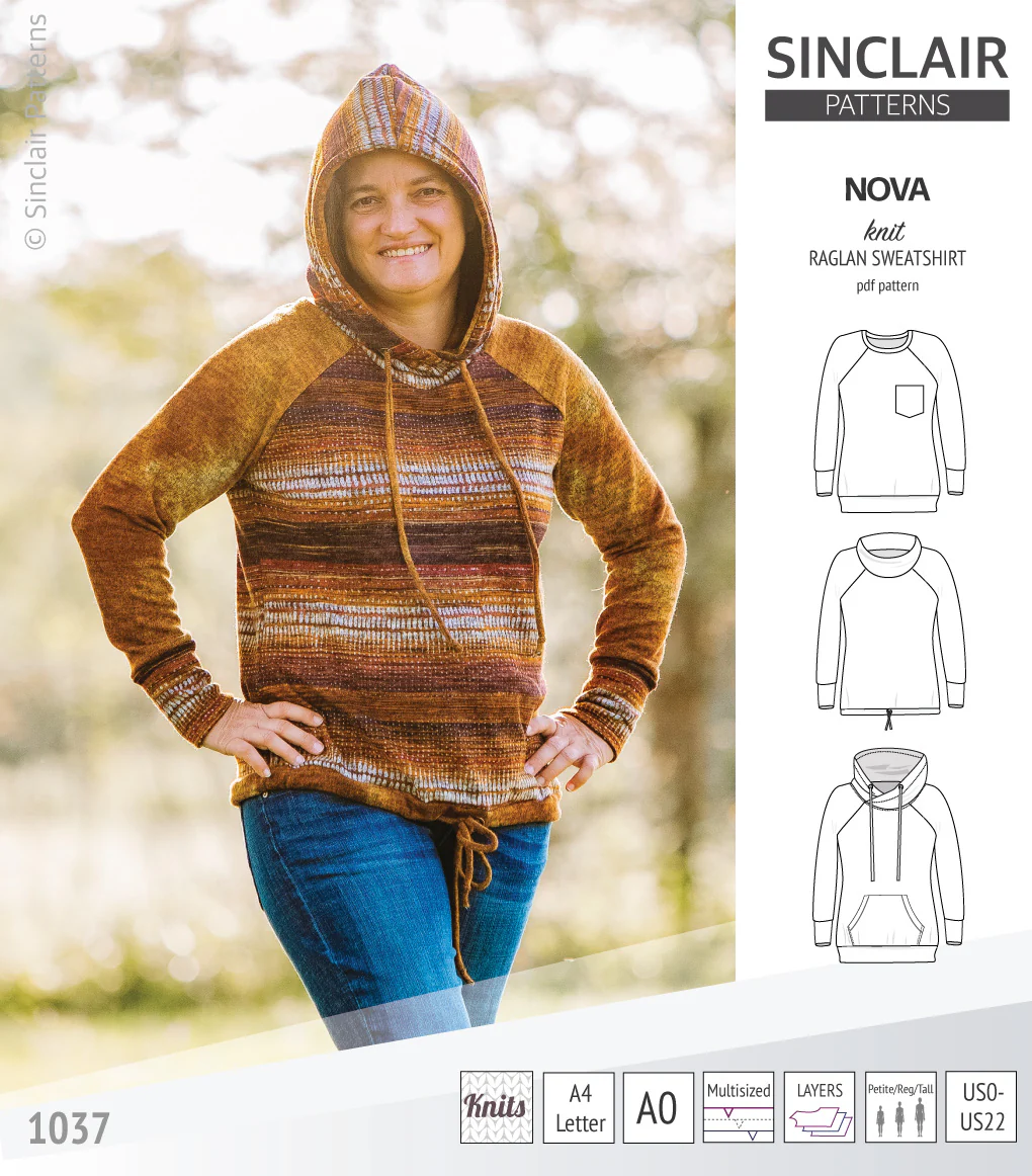 Nova knit raglan sweatshirt for women (PDF) - Image 36
