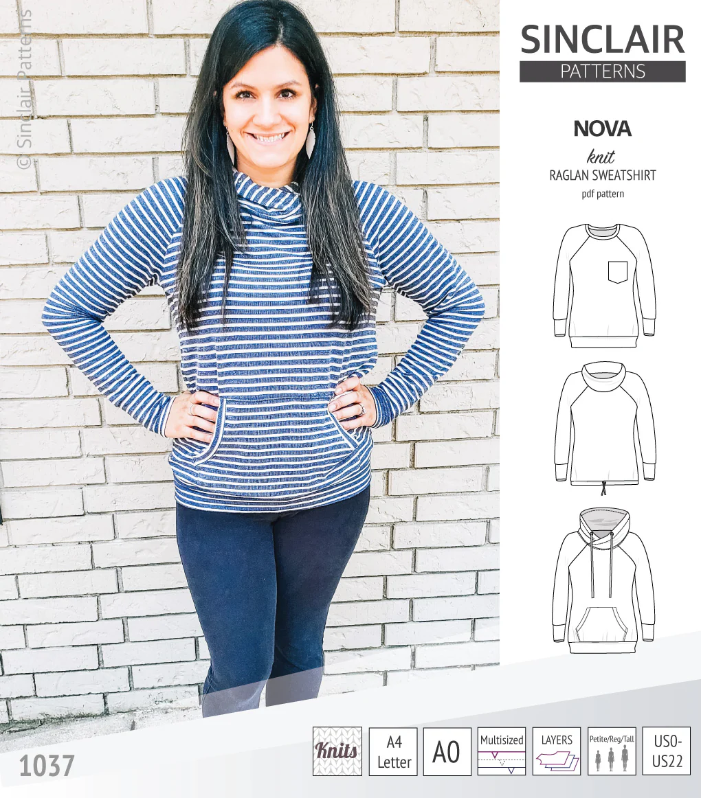 Nova knit raglan sweatshirt for women (PDF) - Image 37