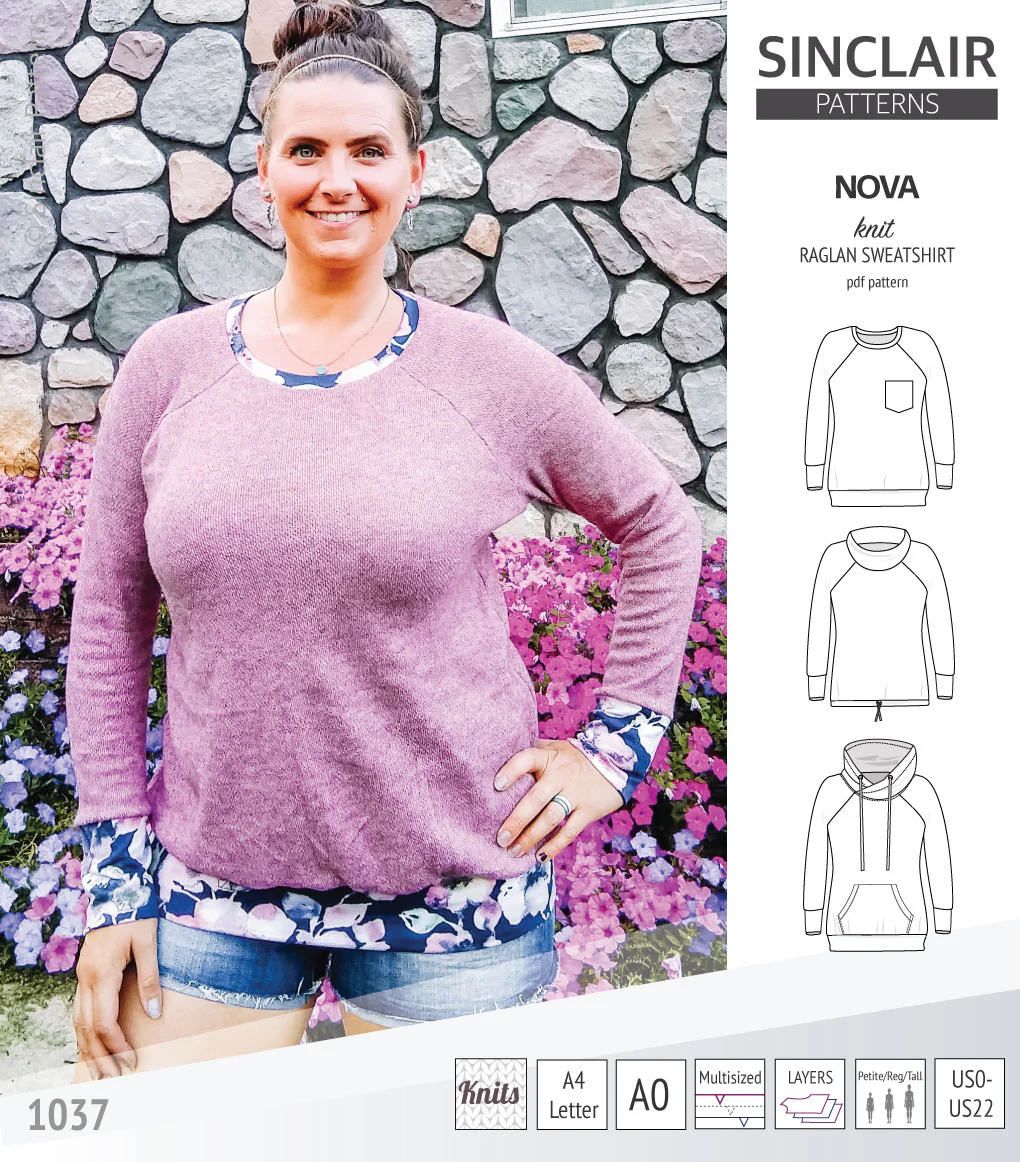 Nova knit raglan sweatshirt for women (PDF) - Image 40