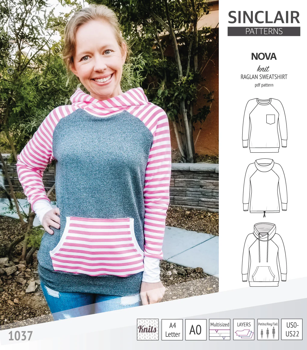 Nova knit raglan sweatshirt for women (PDF) - Image 41
