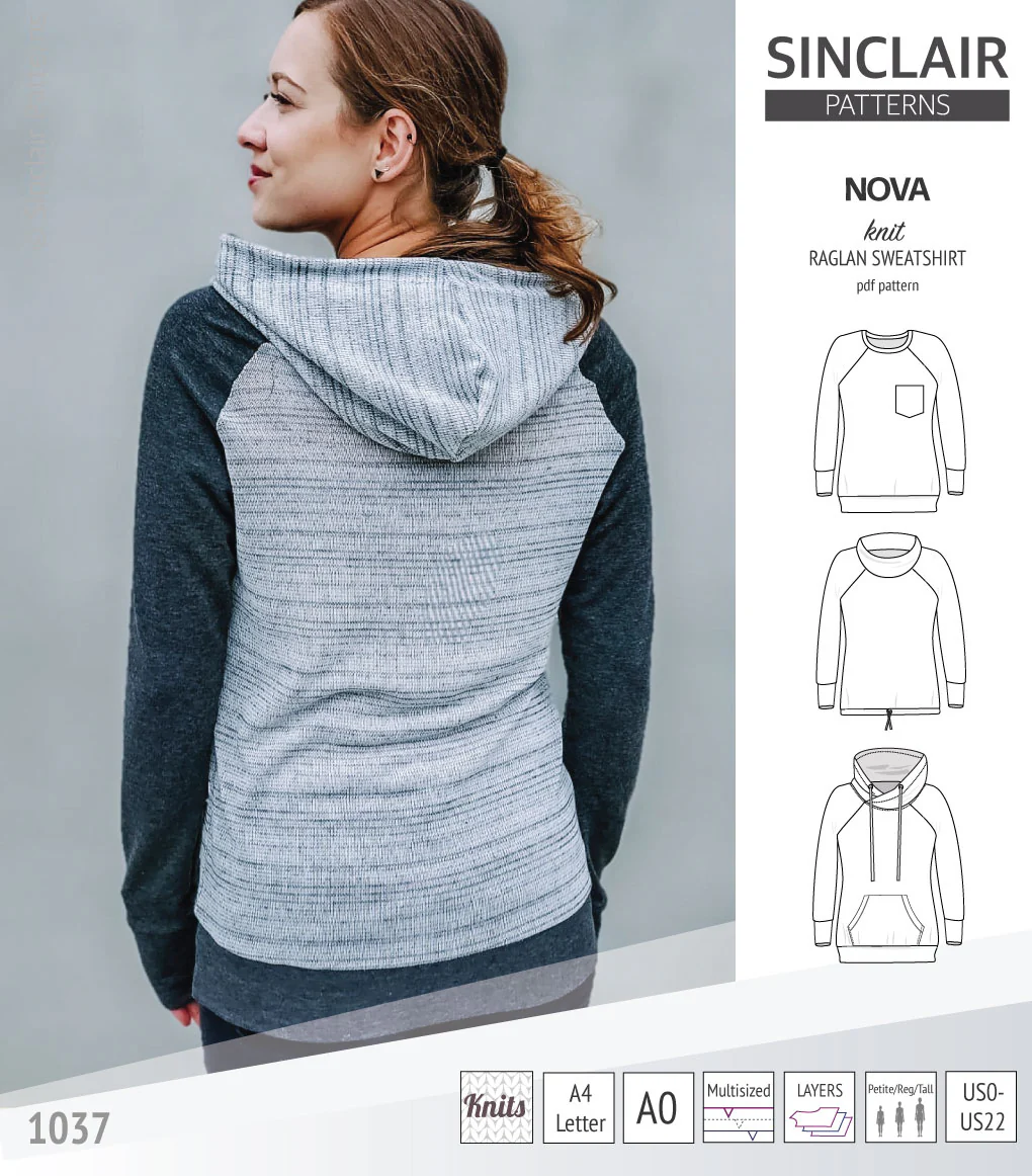 Nova knit raglan sweatshirt for women (PDF) - Image 5