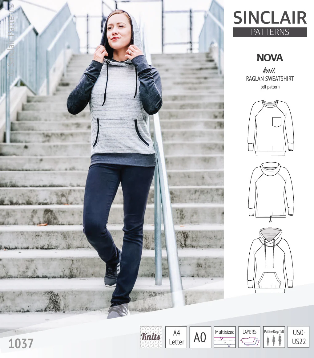Nova knit raglan sweatshirt for women (PDF) - Image 6