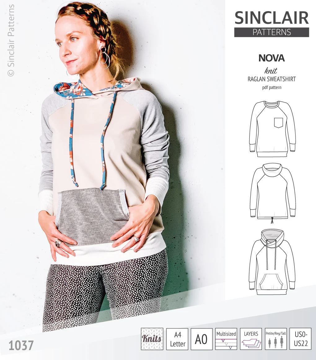 Nova knit raglan sweatshirt for women (PDF) - Image 7