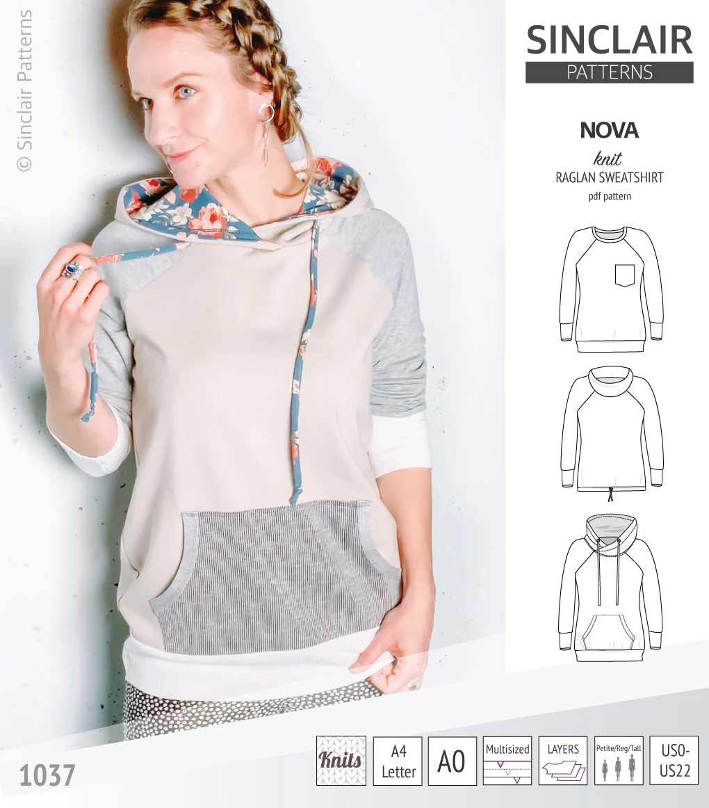 Nova knit raglan sweatshirt for women (PDF) - Image 8