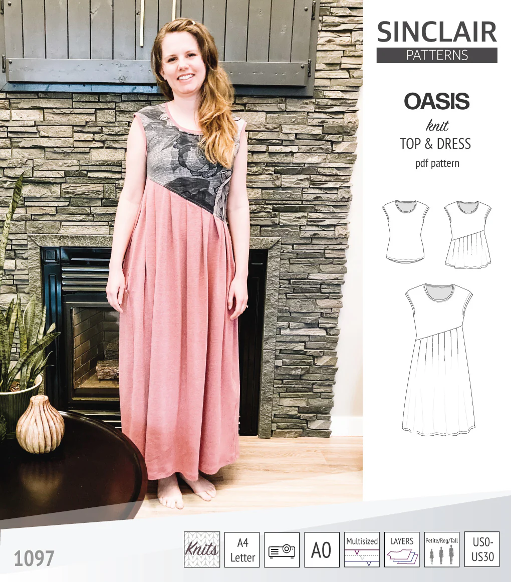 Oasis cap sleeve top and dress with pockets (PDF) - Image 15