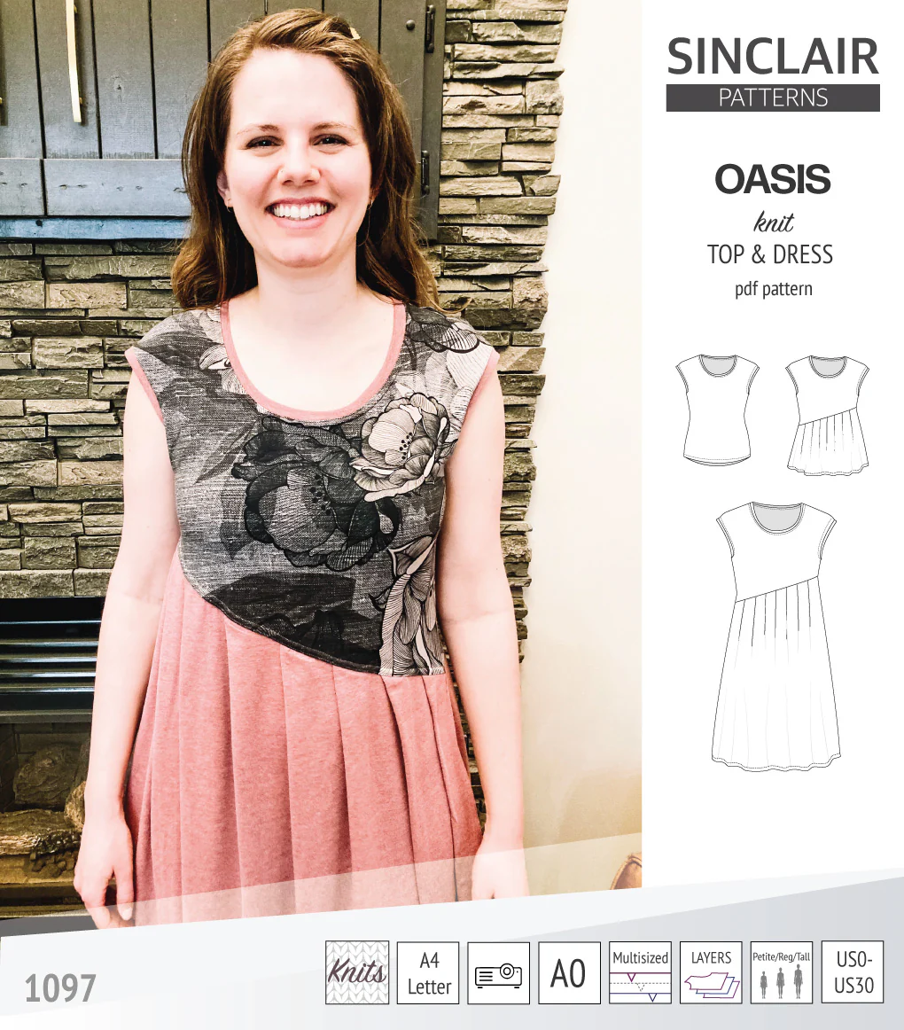 Oasis cap sleeve top and dress with pockets (PDF) - Image 16