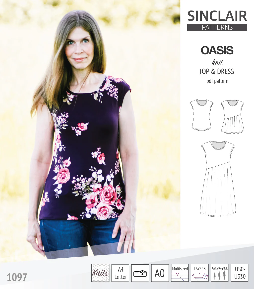 Oasis cap sleeve top and dress with pockets (PDF) - Image 22