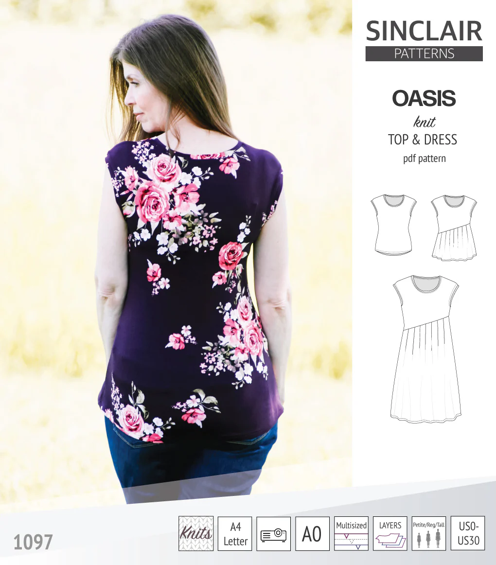 Oasis cap sleeve top and dress with pockets (PDF) - Image 23