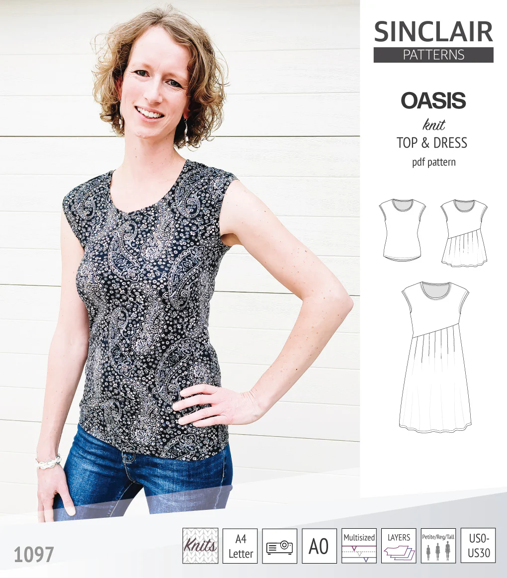 Oasis cap sleeve top and dress with pockets (PDF) - Image 24