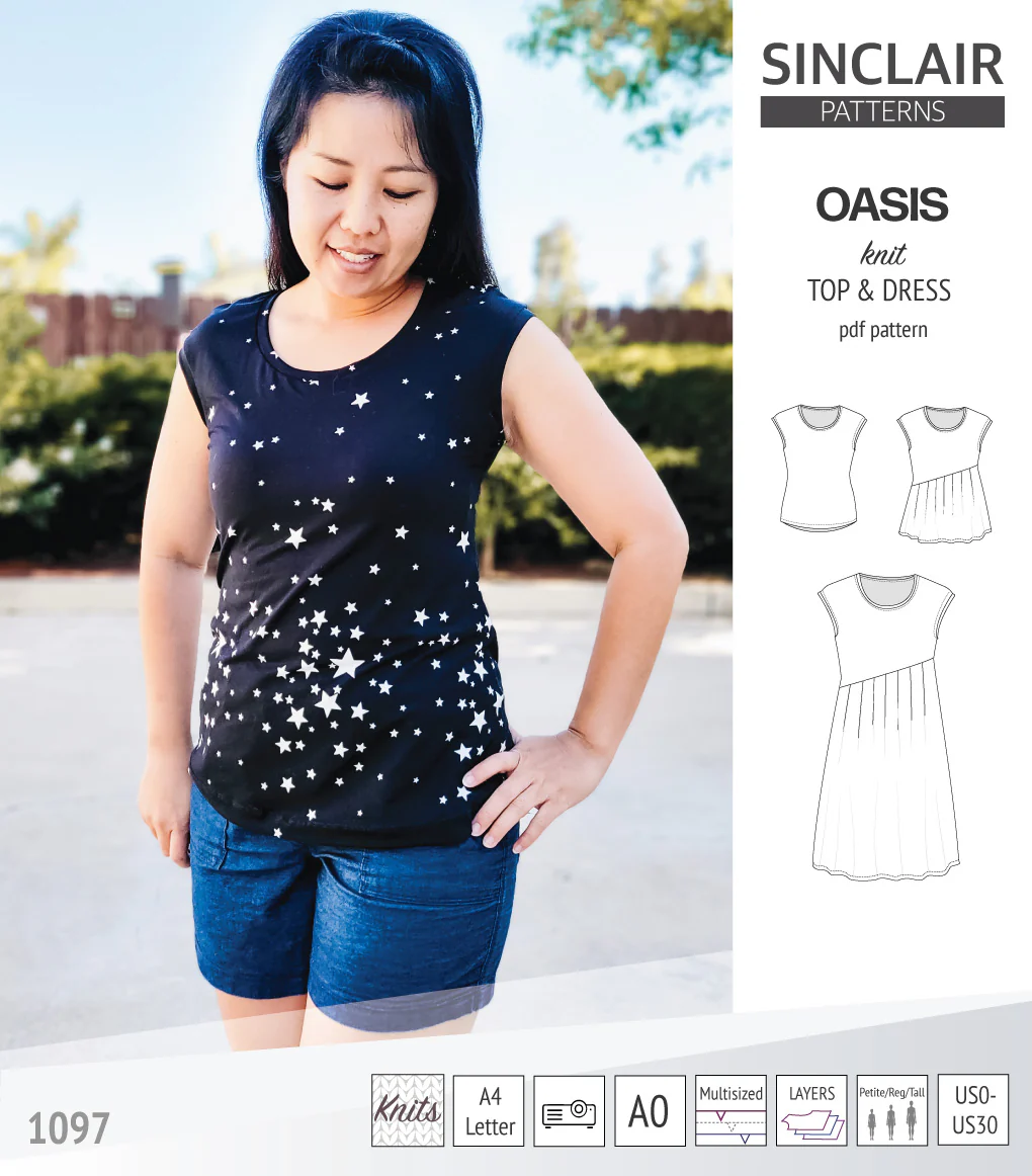 Oasis cap sleeve top and dress with pockets (PDF) - Image 25
